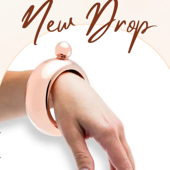 Rose Gold Bracelet Flask with Rhinestones For The Ladies! - Picture 5 of 5